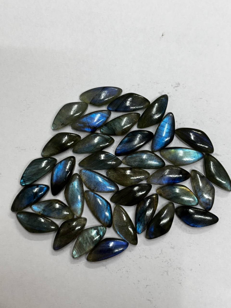 AAA Labradorite Marquise Gemstones – Hand-Polished Cabochons with Blue Flash