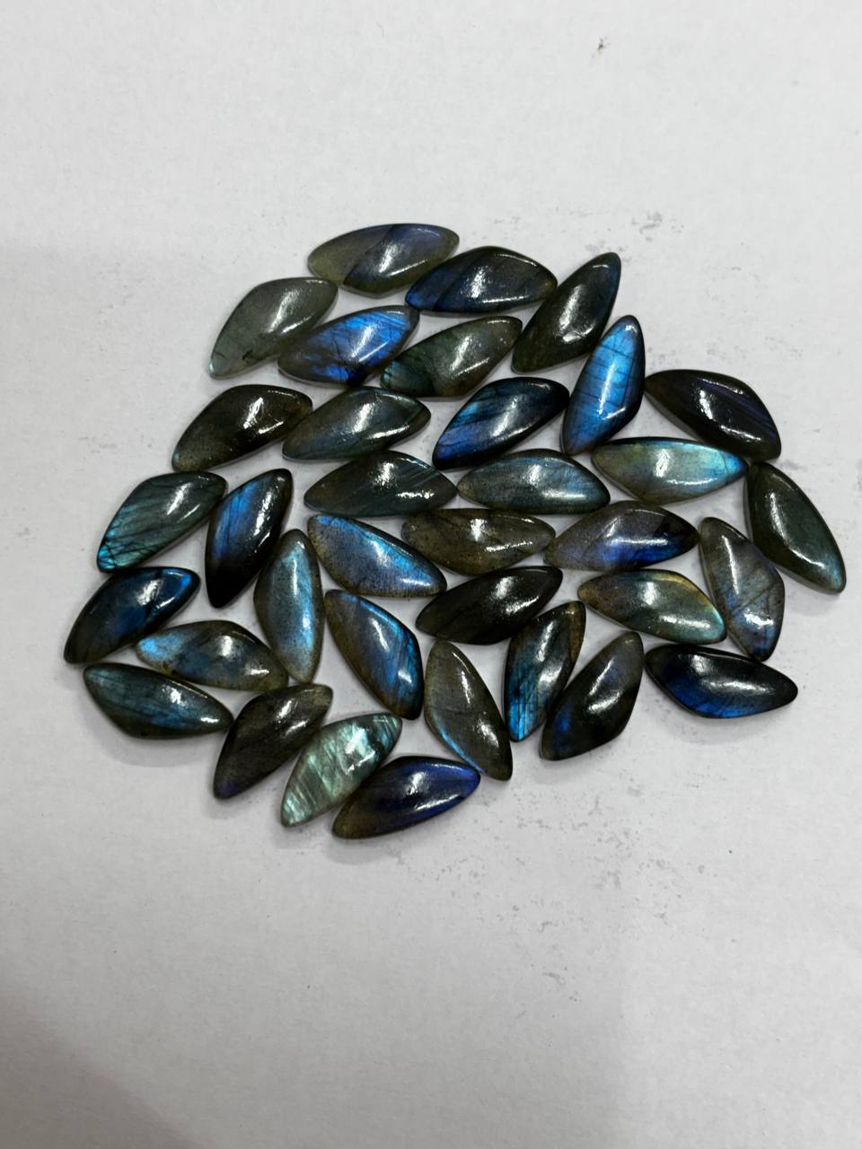 AAA Labradorite Marquise Gemstones – Hand-Polished Cabochons with Blue Flash